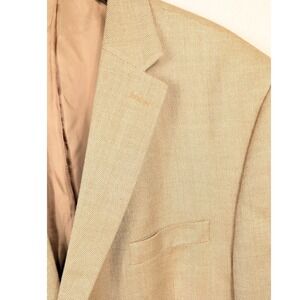 Lauren Ralph Lauren Mens 46L Tan Silk Wool‎ Blazer Sport Coat Jacket 2 Button